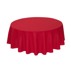 $69 60" Rd 6-Pcs 2-4 Plc Yellow Floral Buds on Red   Ensemble Set of 1-Red and Yellow Calisons Buds Plain Cotton Tablecloth +4 Matching Napkins +1 Tidy Fabric Bread Basket – Enjoy Provence Red Bistro Dining!