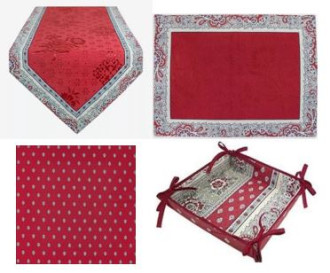 4-16 Place 38-Piece Burgundy Red Wine Celler Dinner Party Ensemble Table Runner Ensemble Set