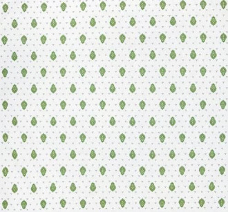 French Provence Marat Bastide Allover Green Calissons on White 18" x 18" Napkins in Plain Cotton