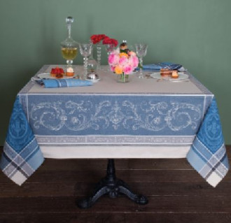 64" Sq 2-4 Place 8-Pcs Ensemble Set of 1-Plain Cotton Tablecloth +4 Matching Napkins +1 Tidy Fabric Bread Basket 