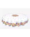 70" Round Tissus Toselli Grasse Roses & Lavender Plain Cotton Tablecloth For Seating 2-6 People...Order More Matching $6 Napkins & $15 Tidy Bread Basket on this Tablecloth Page!