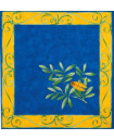 Tissus Toselli Cigale Locust on Blue Design 18" x 18" Napkins in Plain Cotton