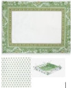 4-8 Place 18-Piece Green Garden Scene Dining Room or Outdoor Terrace Placemats Ensemble Set 