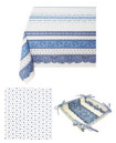 MARAT Tradition 60" Sq 2-4 Place 6-Pcs Blue on White Tablecloth Ensemble Set -6 Pcs | 1 Tablecloth, 4 Napkins, I Tidy Bread Basket 