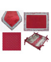 4-16 Place 38-Piece Burgundy Red Wine Celler Dinner Party Ensemble Table Runner Ensemble Set