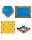4-20 Place 48-Piece VanGogh "Starry Night" Yellow Blue Table Runner Ensemble Set