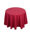 60" Round MARAT Bastide Allover Grey Calissons on Red Plain Cotton Tablecloth 