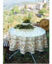 70" Round Toselli Moustiers Blue Birds Pattern Provence Tablecloth Stain-Proof Cotton