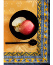MARAT Avignon 19" x 14" Yellow Cadre-Bordered Placemat | Yellow Center with Blue & Yellow Border – Order Matching $6 Napkins & $15 Tidy Bread Basket!