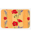 $13 Matching 18" x 12" Placemats for 60" Round Toselli Red Poppies & Lavender on Yellow Banner Pattern Tablecloth in Stain-Proof Cotton