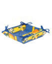 Tissus Toselli Citron Lemons Yellow & Blue TIDY Fabric Bread Basket