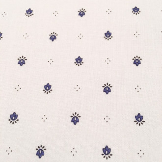 Tissus Toselli Allover Blue Calissons on White 18" x 18" Napkins in Plain Cotton 