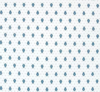 French Provence Marat Bastide Allover Blue Calissons on White 18" x 18" Napkins in Plain Cotton