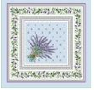 Tissus Toselli Lauris Lavender Design 18" x 18" Napkins in Plain Cotton – Add French Lavender Bunches to Your Table!