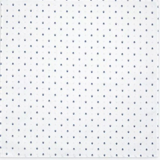 Tissus Toselli 18" x 18" Allover Blue Allover Calissons Buds on White Plain Cotton Napkins