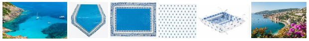 MARAT Mediterranean Blue on White 6-Place Settings Table Ensemble Set 